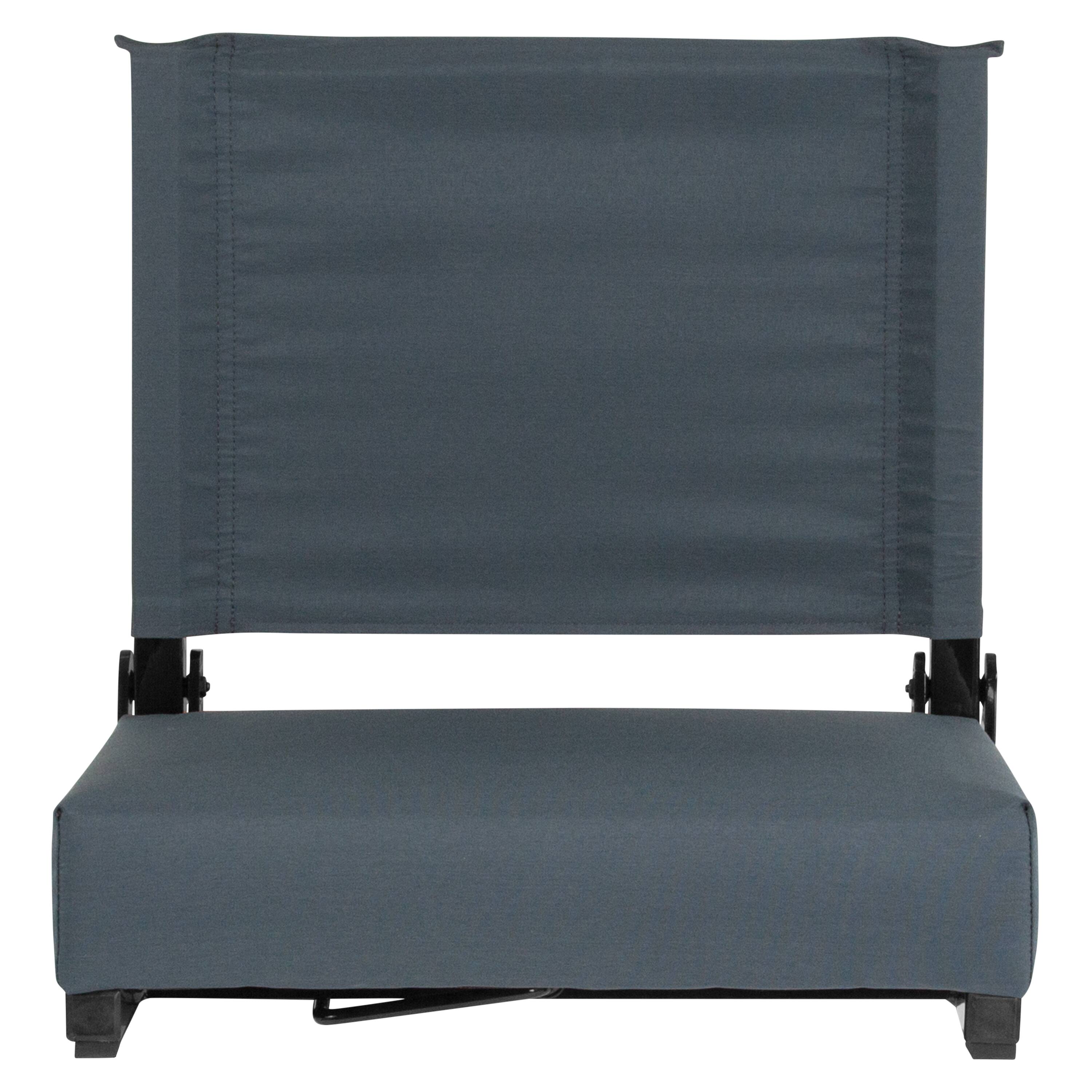Alt View 7. Emma + Oliver - Set of 2 500 lb. Rated Lightweight Stadium Chair with Ultra-Padded Seat - Dark Blue.