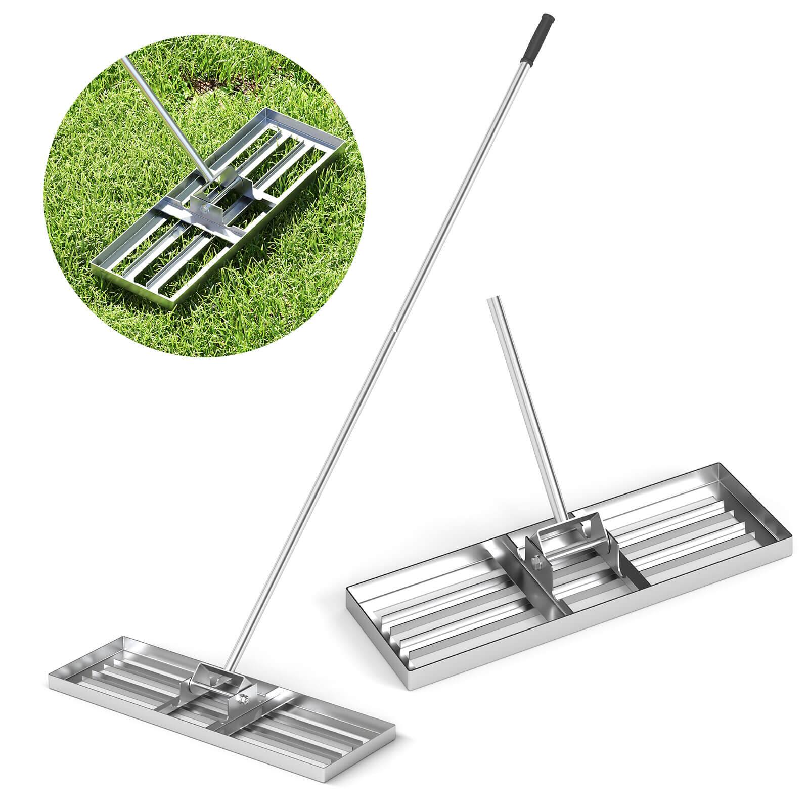 Alt View 9. Costway - Costway Lawn Leveling Rake 30" x 10" Heavy Duty Level Lawn Tool for Garden Backyard/Lawn - Silver.
