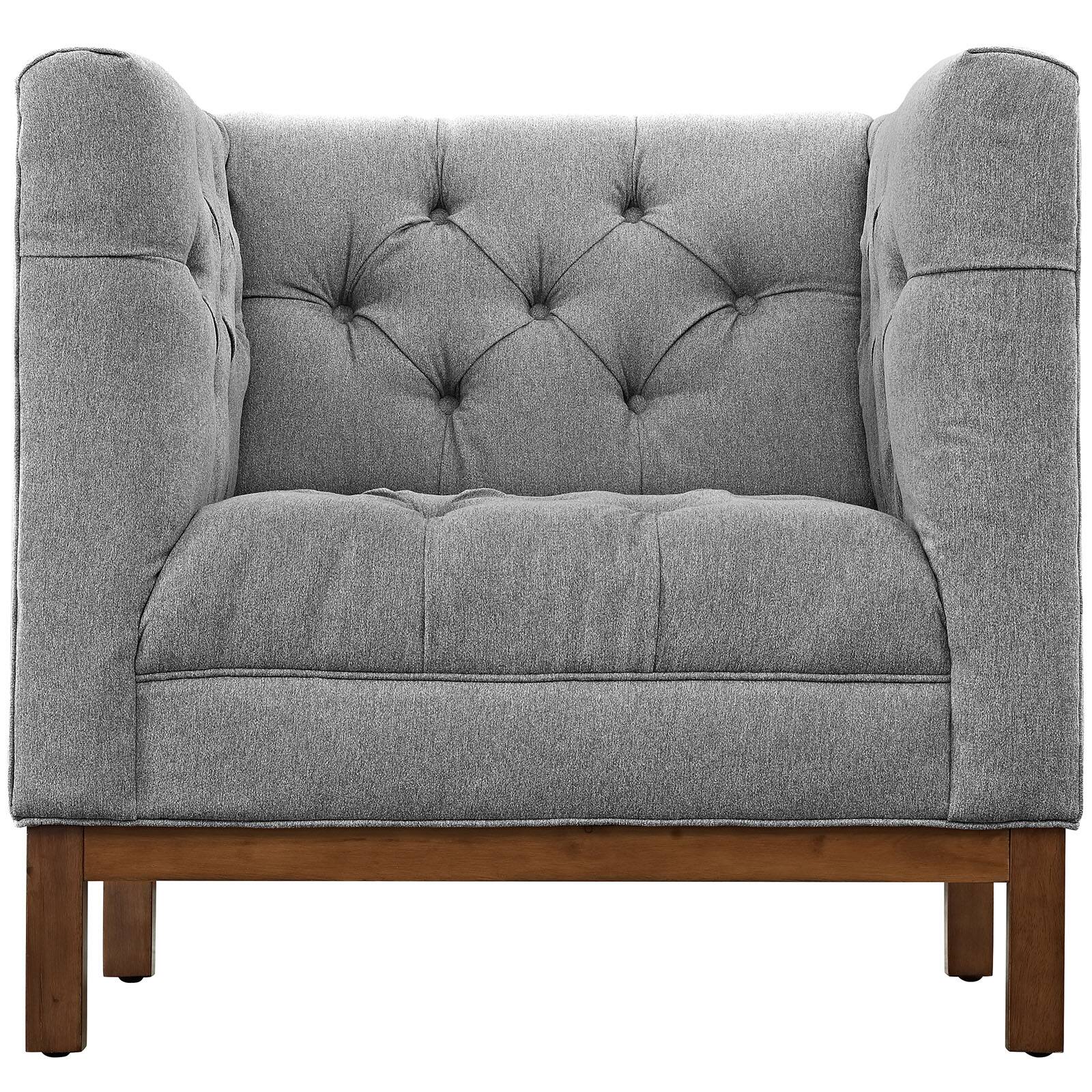 Back. Modway - Panache Upholstered Fabric Armchair by Modway - Expectation Gray.
