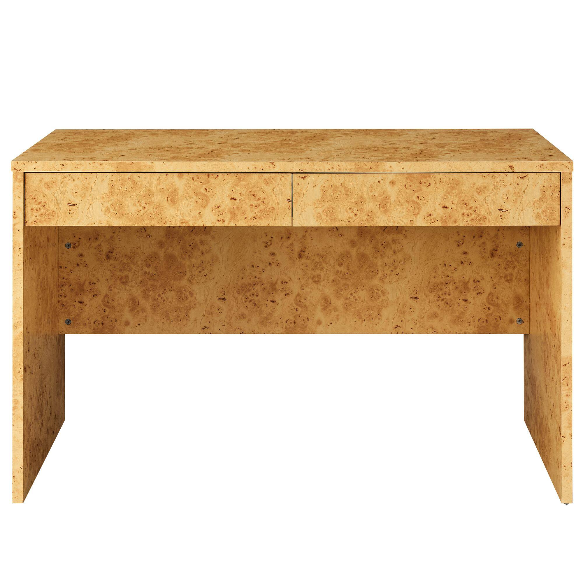 Alt View 4. Modway - Hudson 2-Drawer Burl Wood Desk by Modway - Natural.