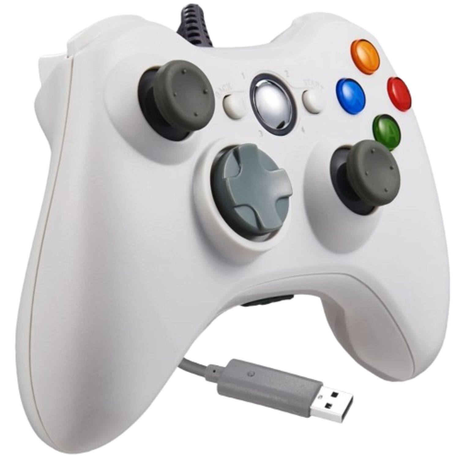 Front. Stock Preferred - Wired Xbox 360 Controller Gamepad for Microsoft Xbox-White - White.