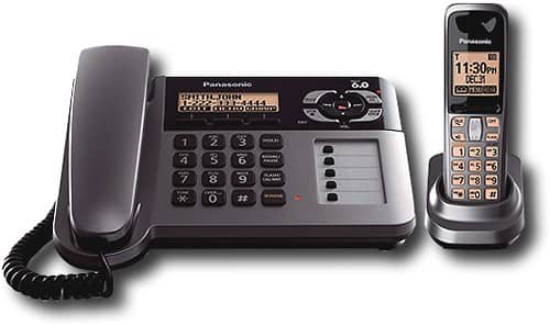 Front Standard. Panasonic - DECT 6.0 Expandable Phone System with Digital Answering System - Metallic Gray.