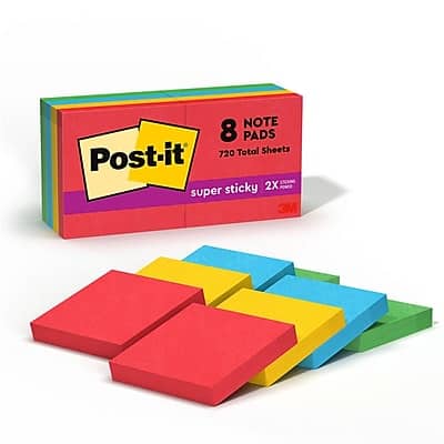 "Post-it - Super Sticky Notes, 2"" x 2"", Playful Primaries Collection, 90 Sheet/Pad, 8 Pads/Pack (6228SSAN) - Multicolor" price history on PriceWatchPro