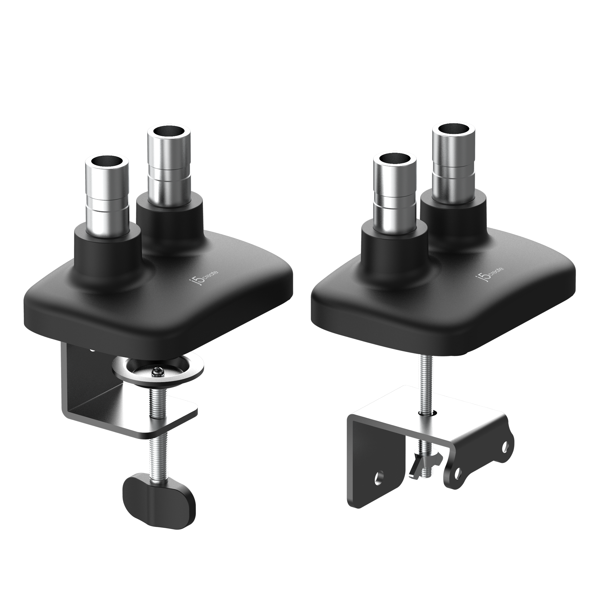 Left. j5create - Ergonomic Dual Monitor Desk Mount for Most 17” -32”  Monitors - Black.