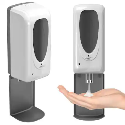 Front. iTouchless - Sensor Sanitizer Dispenser with Wall Mount - Almond.
