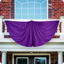 G128 - Pleated Fan Flag Solid USA Patriotic Banner 3x6 ft 150D - Purple
