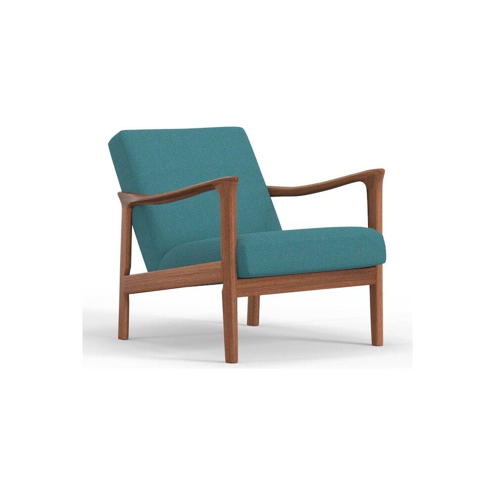 Alt View 1. Alpine Furniture - Zephyr Lounge Chair - Medium Brown-Turquoise.