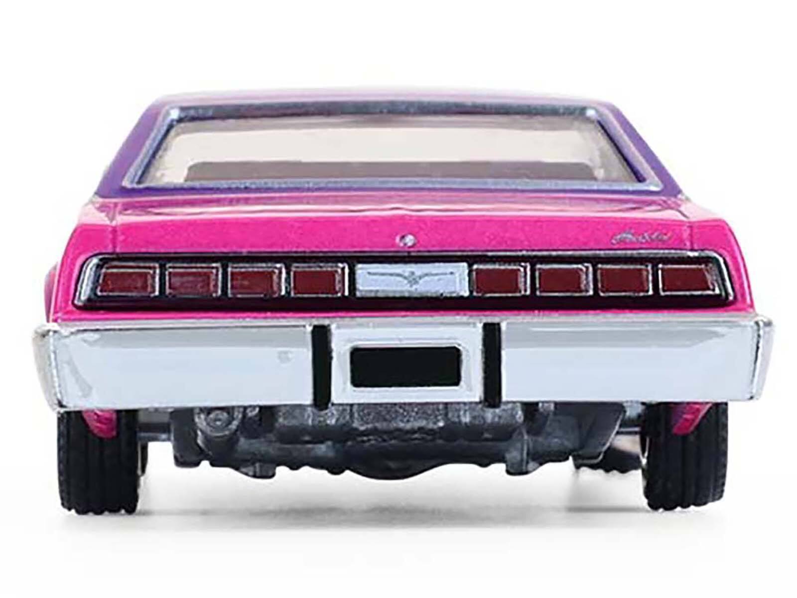 Alt View 5. Greenlight - 1975 Ford Thunderbird Lowrider Pink Metallic with Purple Top & Graphics & Interior 1/64 Scale Model Cars by Greenlight.