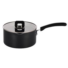 NutriChef - Saucepan Pot with Lid, Non-Stick Stylish Kitchen Cookware, 1.5 Quart, Works with NCCWSTKBLK - Black
