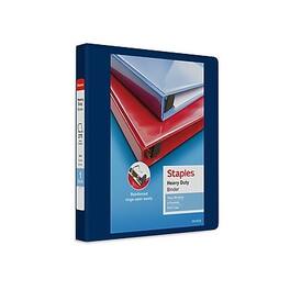 Staples - Heavy Duty 1" 3-Ring View Binder, D-Ring - Blue