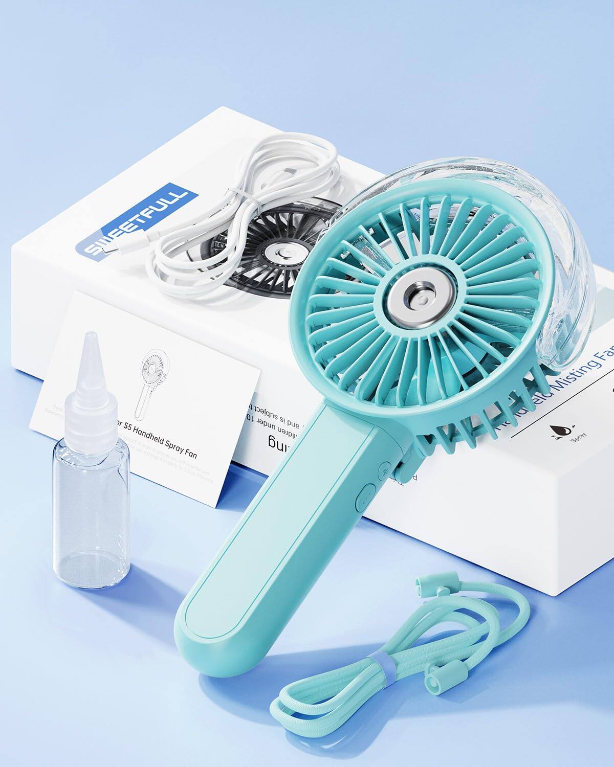 SWEETFULL S5 Handheld Spray Fan 4 10 subject u pue ddren ing Fa JIs Misting