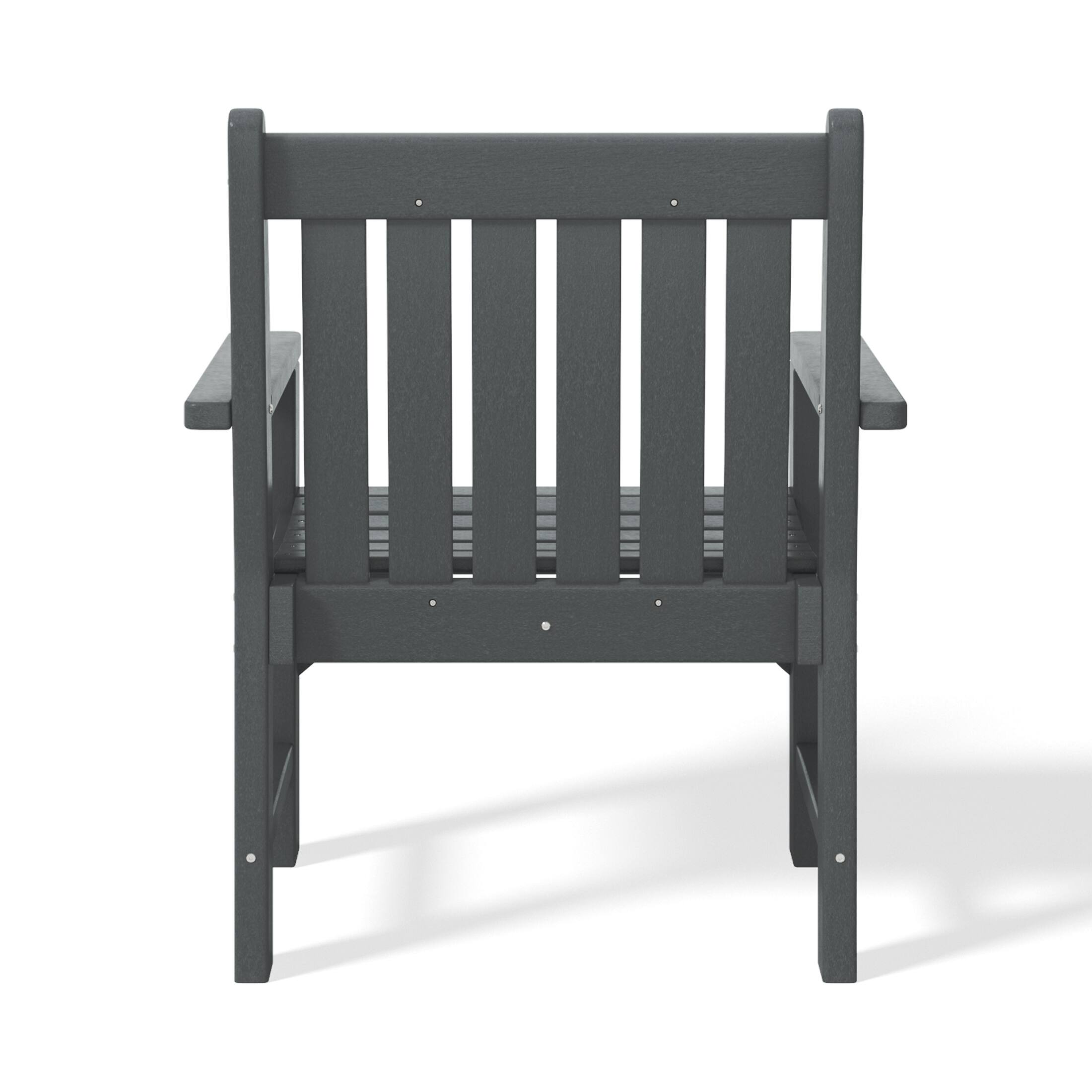 Alt View 2. WestinTrends - WestinTrends Malibu Outdoor Patio HDPE Adirondack Dining Arm Chair - Gray.