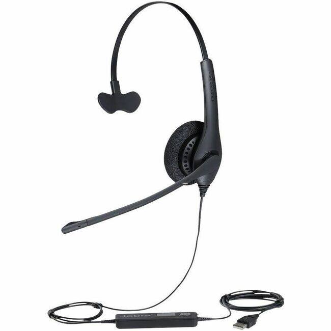 Front. Jabra - Jabra Biz 1500 Headset - Mono - USB - Wired - 32 Ohm - 20 Hz to 6.80 kHz - Over-the-head - Monaural - Supra-aural - 7.55 - Black.