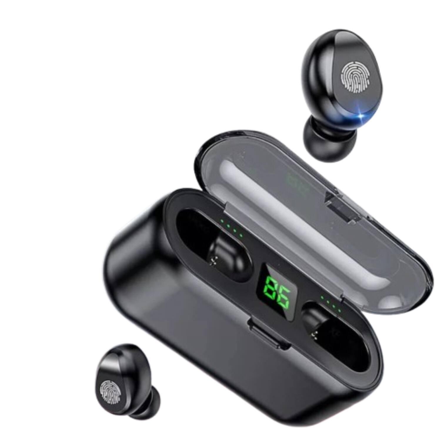 Angle. Stock Preferred - Bluetooth 5.0 Wireless Earbuds F9-5C Headphones - Black.