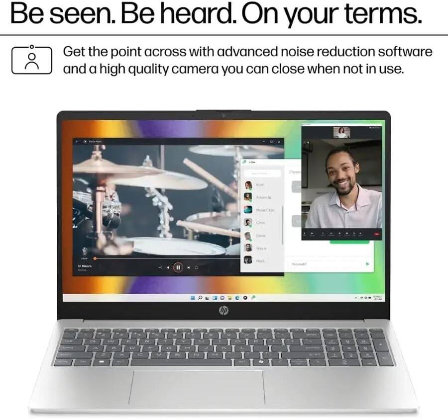 Be seen. Be heard. On your terms.

Get the point across with advanced noise reduction software and a high quality camera you can close when not in use.