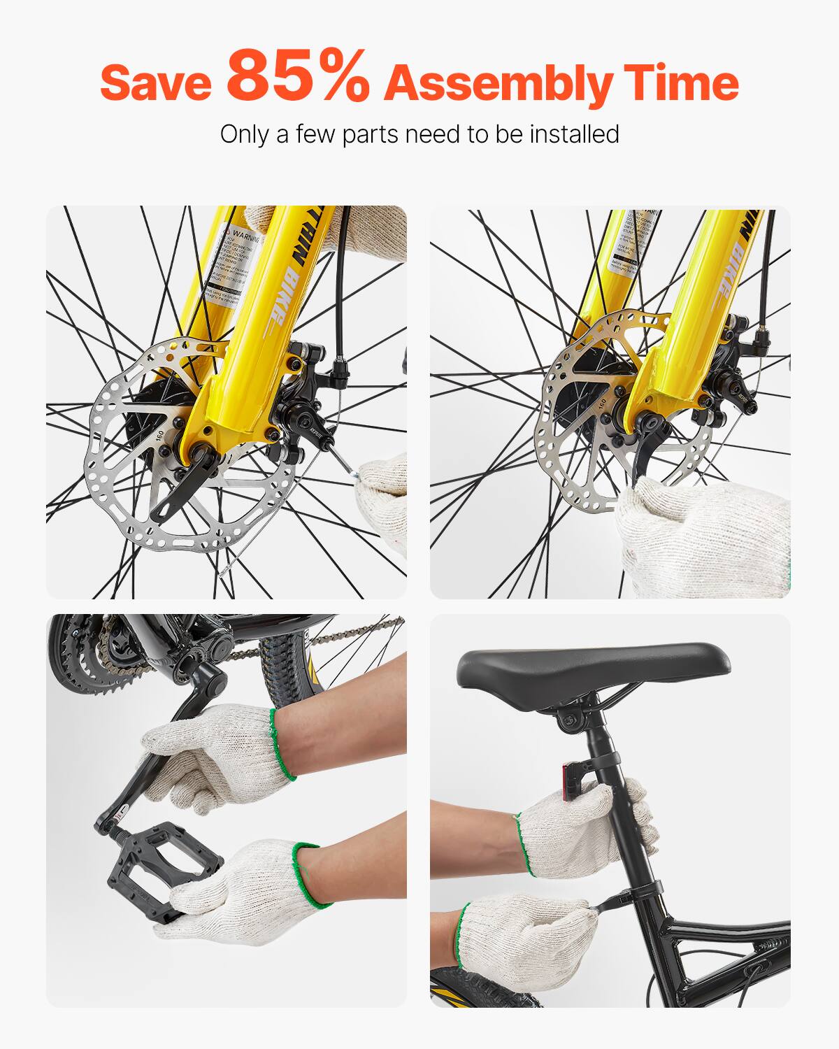 Save 85% Assembly Time
Only a few parts need to be installed
WOLV THIN BIKE IN BIKE-