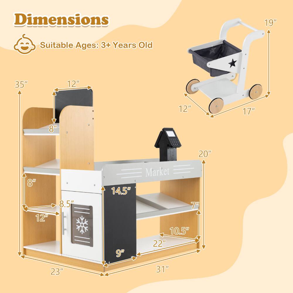 Dimensions  
Suitable Ages: 3+ Years Old  

- 35"  
- 12"  
- 8"  
- 19"  
- 12"  
- 17"  
- 20"  
- 8"  
- 8.5"  
- 12"  
- 23"  
- 14.5"  
- 9"  
- 7"  
- 10.5"  
- 22"  
- 31"