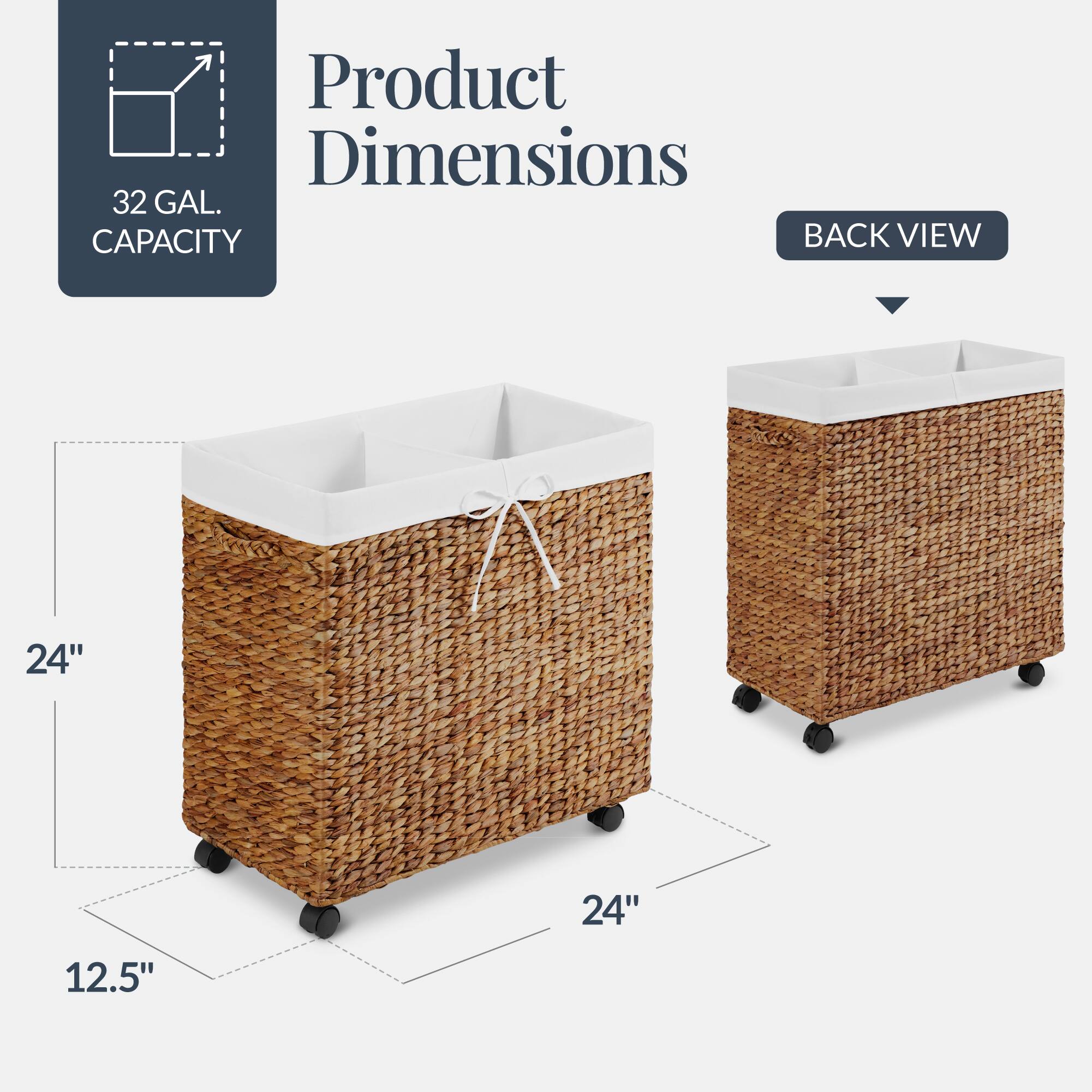 Product Dimensions  
32 GAL. CAPACITY  
BACK VIEW  
24"  
24"  
12.5"