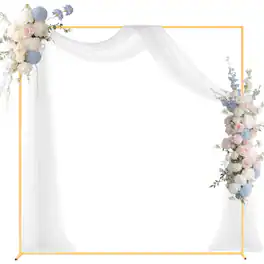 VEVOR - Arch Backdrop Stand, 6.6 x 6.6 ft, Stable Structure, Easy Assembly, Square Metal Arch Backdrop Stand for Wedding - Gold
