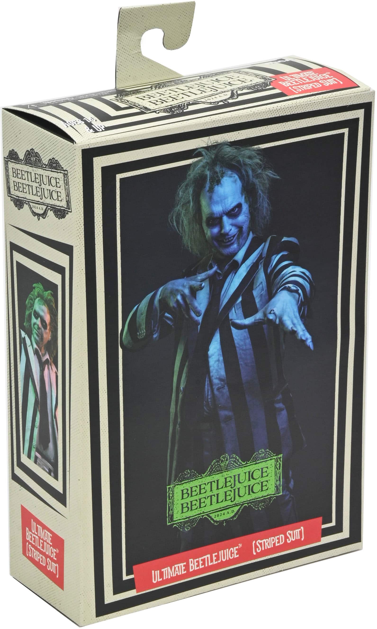 The text on the image reads: "Beetlejuice (Striped Suit) 2024 A.D. (Striped Suit) Ultimate Beetlejuice."