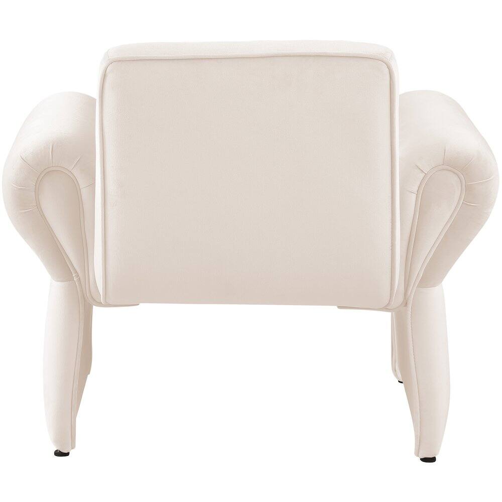 Alt View 1. Meridian Furniture - Fleurette Cream Velvet Accent Chair - Beige.
