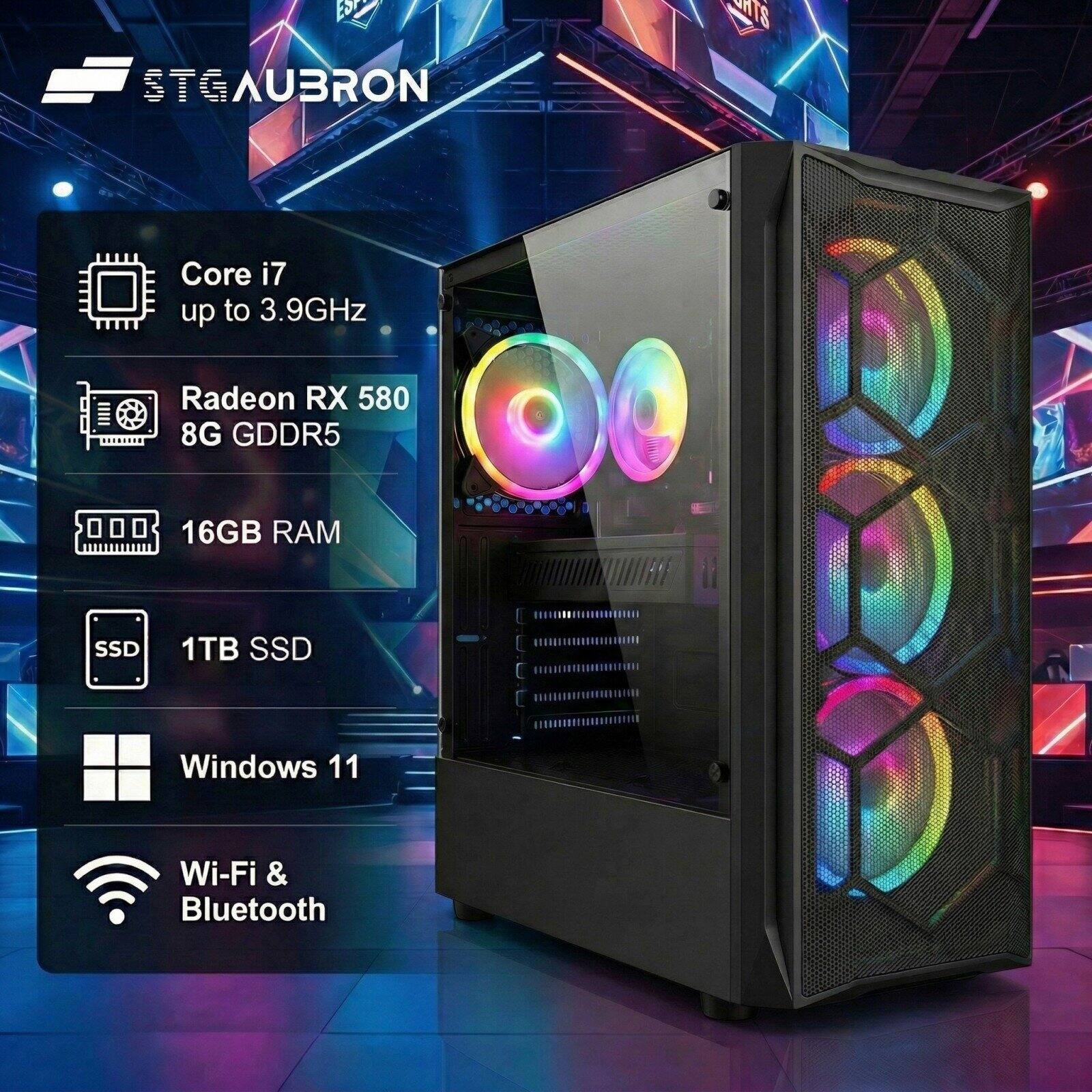 STGAUBRON  
Core i7 up to 3.9GHz  
Radeon RX 580 8G GDDR5  
16GB RAM  
1TB SSD  
Windows 11  
Wi-Fi & Bluetooth