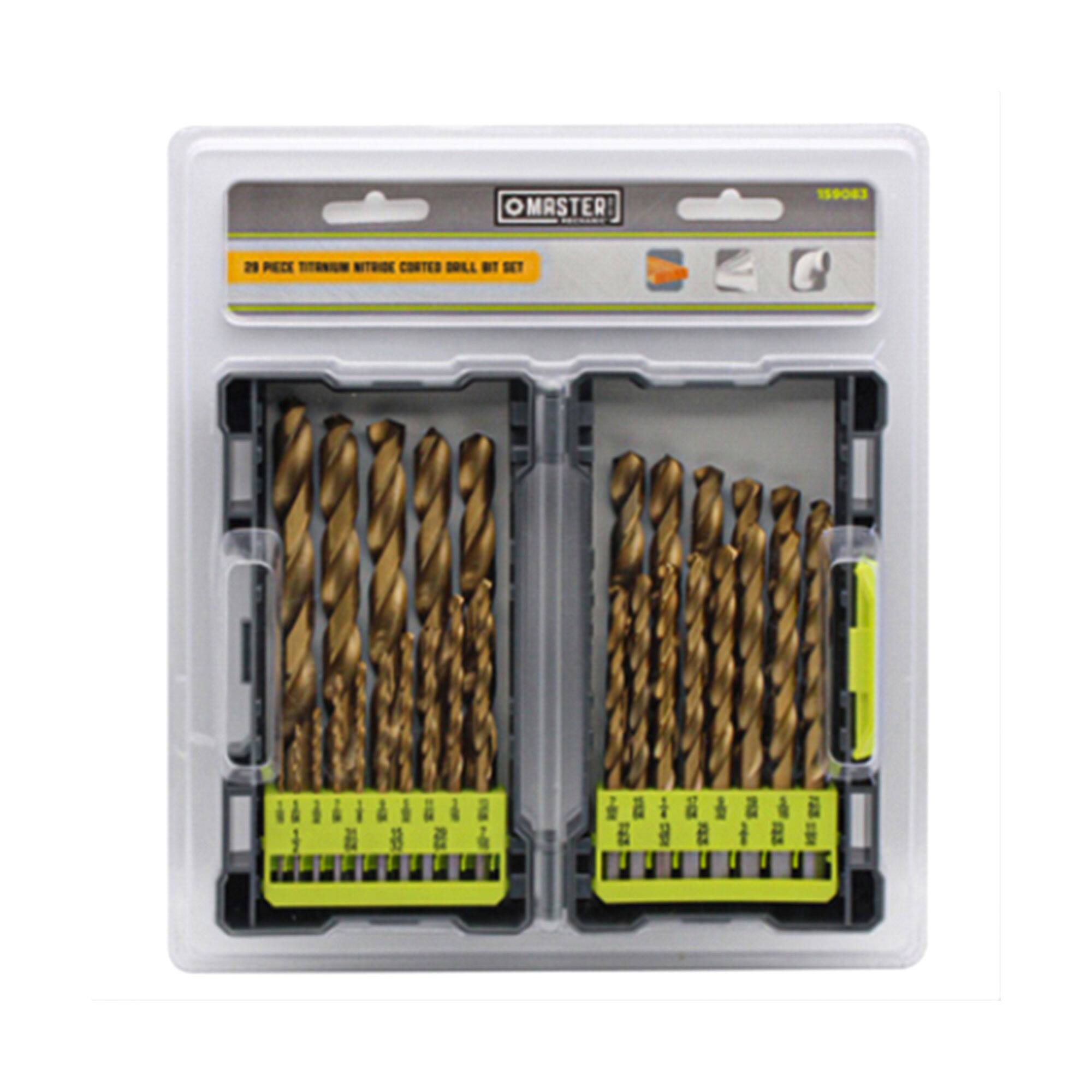 OMASTER 159083 29 PIECE TITANIUM NITRIDE CORNER DRILL BIT SET