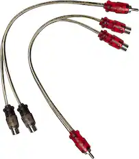 Front. Metra - Female RCA Y Adaptors - (Pair) - Silver.
