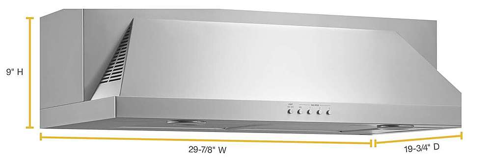 Alt View 12. Whirlpool - 30" Convertible Range Hood - Stainless steel.