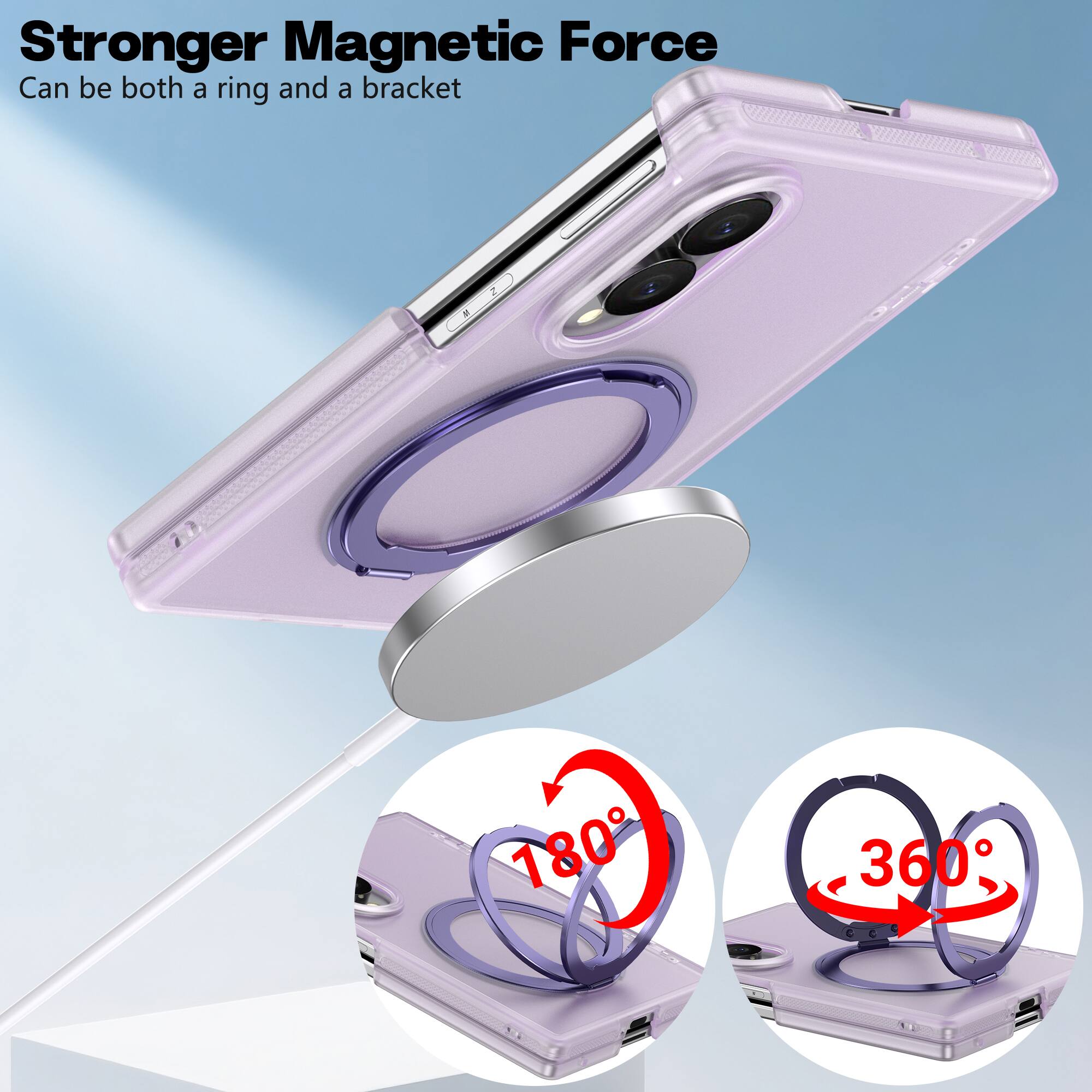 Stronger Magnetic Force  
Can be both a ring and a bracket  
180°  
360°
