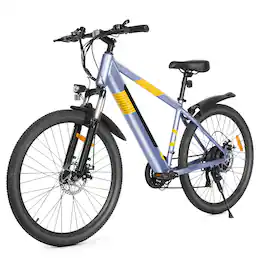 MIHOVER - 550W Adult Electric Bike, 750W Peak, 26 in. Wheels, 47.5V 7.8Ah Battery, 20–25 Mile Electric Range, UL Certified - Blue