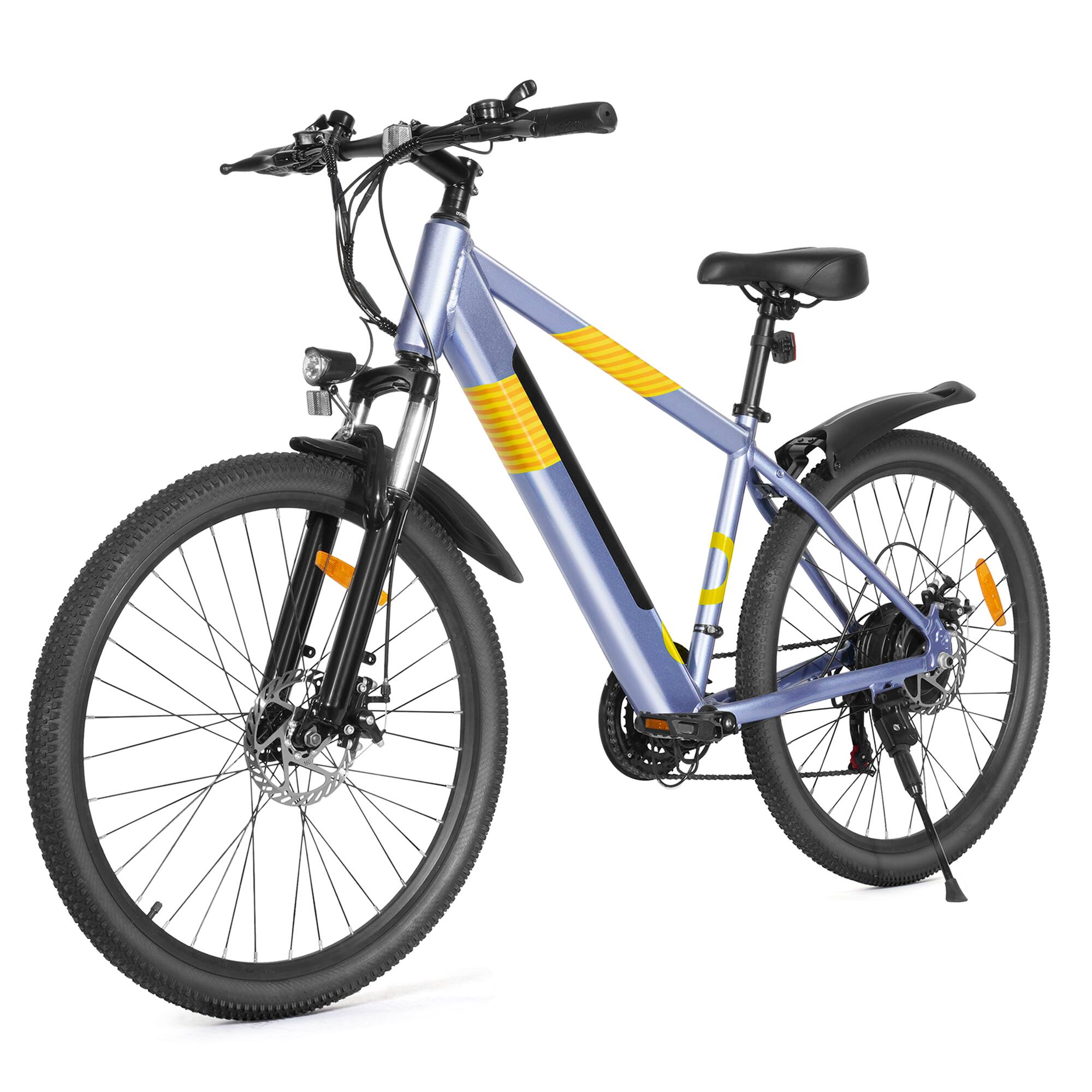 Front. MIHOVER - 550W Adult E-Bike with 47.5V 7.8Ah Battery, 26 in. Wheels, 40-Mile Range, Lockable Suspension Fork, UL2849 Certified - Blue.
