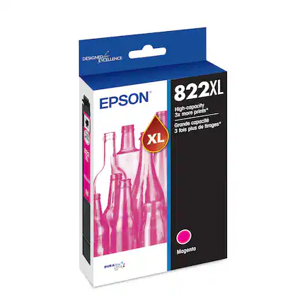 Designed for Excellence EPSON 822XL High-capacity prints* 3x more Grande capacit tirages* plus de 3 fois WSNE TA XL 802 XL pt M DURAZM Srte Uitra - Magenta
