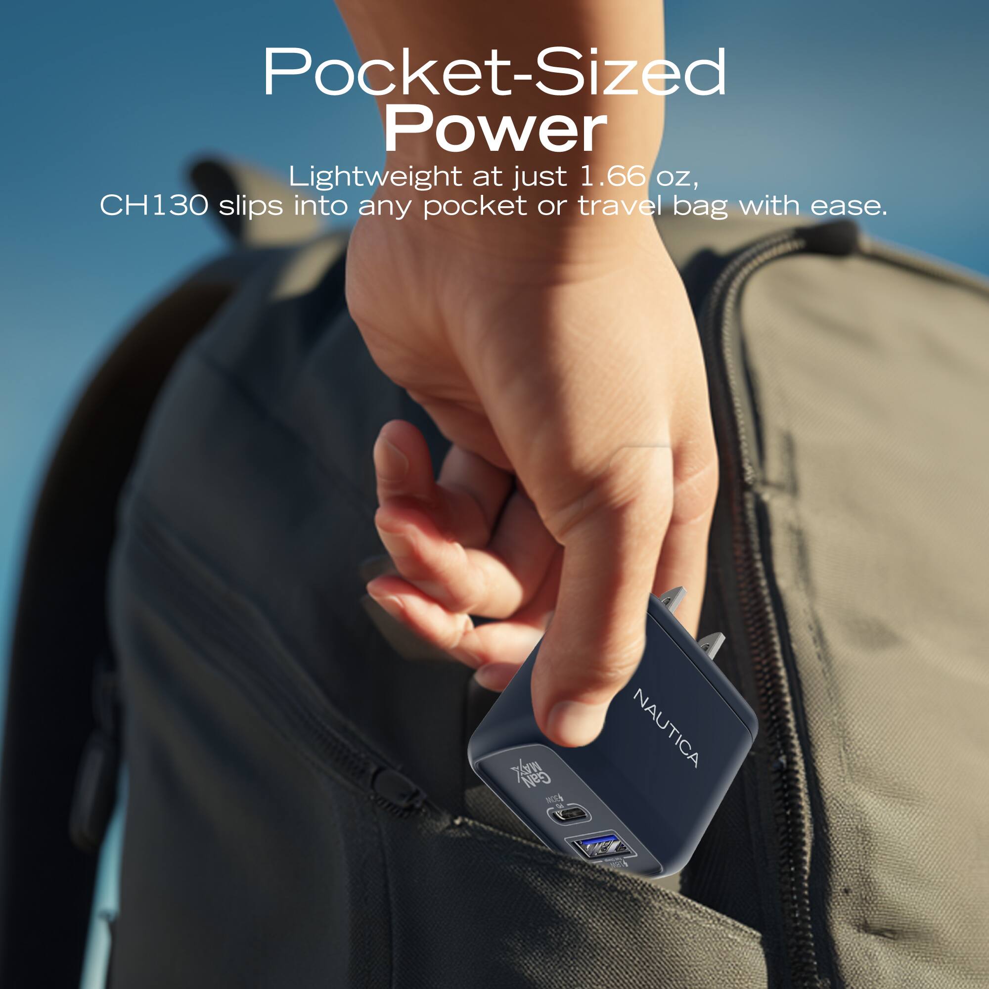 Pocket-Sized Power

Lightweight at just 1.66 oz, CH130 slips into any pocket or travel bag with ease.