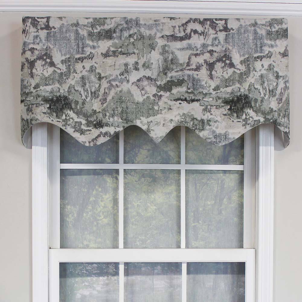 Angle. RLF Home - RLF Home Horizon Elevate Living Space Regal Elegant Valance Premium Window Treatment 3" Rod Pocket 50" x 17" Smoke Gray - Smoke gray.