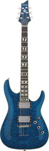 Front Standard. Schecter - C1 Custom 6-String Full-Size Electric Guitar - See-Thru Blue.