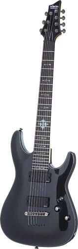 Angle Standard. Schecter - Damien Elite 7 7-String Full-Size Double-Cutaway Electric Guitar - Metallic Black.