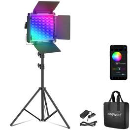 Neewer - Upgraded 50W RGB LED Video Light Kit - APP Controlled Panel with Tripod for Studio/Streaming