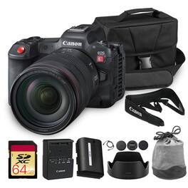 Canon - EOS R5 C Mirrorless Cinema Camera Kit with RF 24-70mm f/2.8L Lens + 64GB Card + Bag