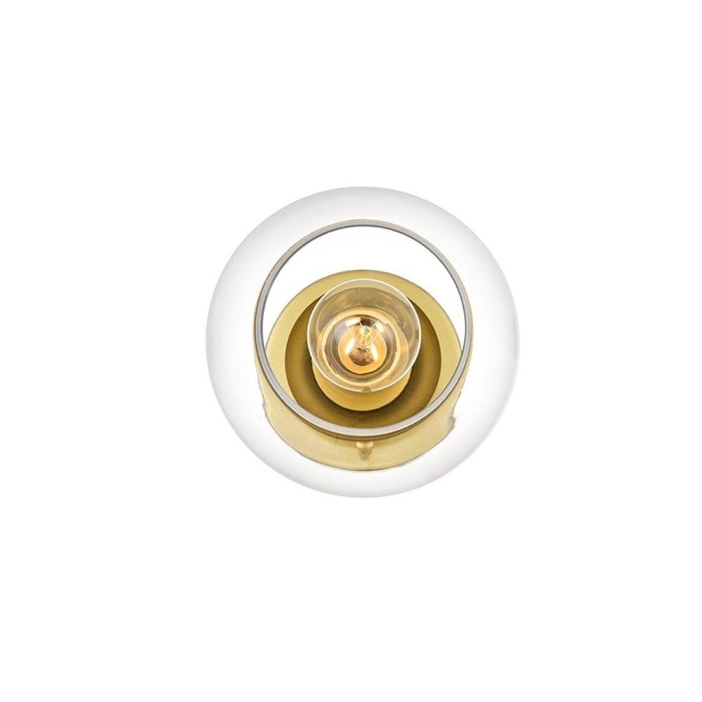 Front. Living District - Rogelio 1-Light Iron & Glass Bath Sconce - Brass.