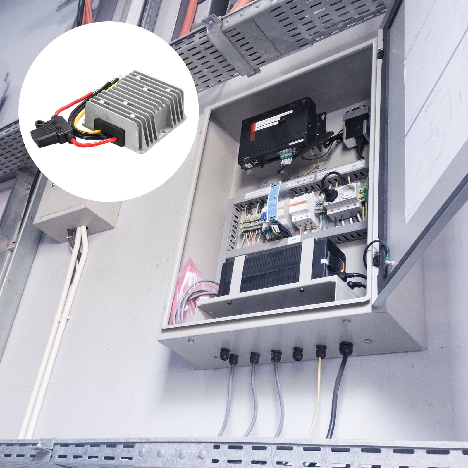 Alt View 4. Unique Bargains - DC 8-40V to 5V 15A 75W Step Down Converter with Fuse Waterproof Module for Car Truck - Silver.