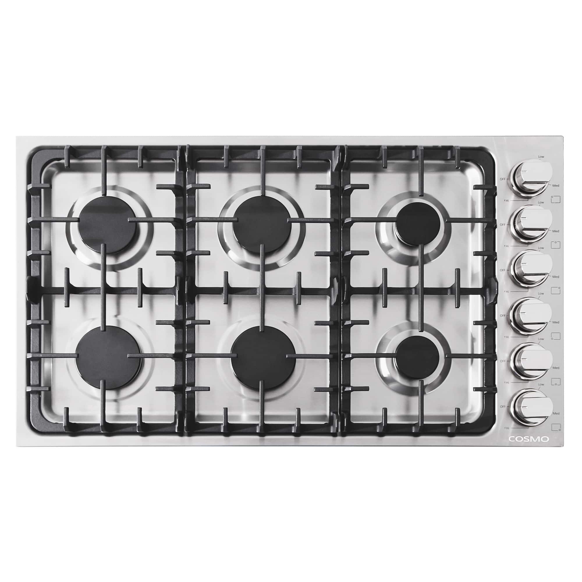 COSMO - COS-DIC366 36 in. Gas Cooktop in Stainless Steel with 6 Italian Made Burners - Stainless Steel