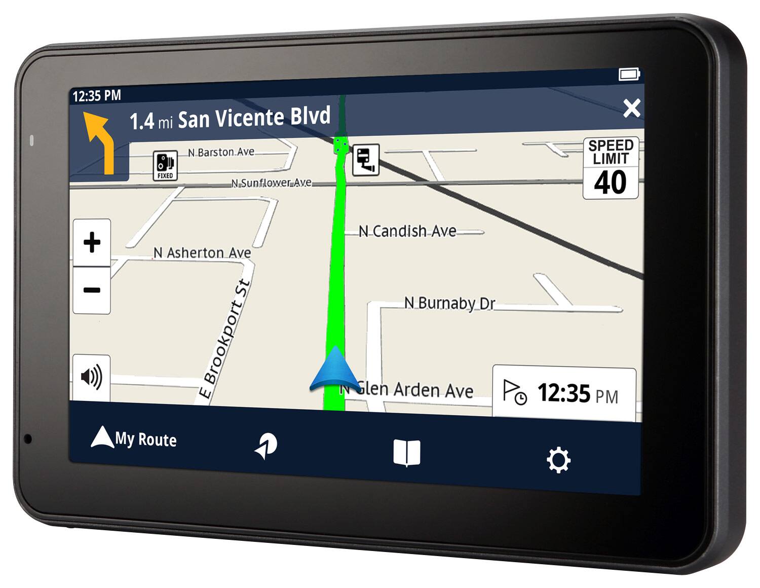 Front. Magellan - RoadMate 5430T-LM 5" GPS with Lifetime Map and Lifetime Traffic Updates - Black.