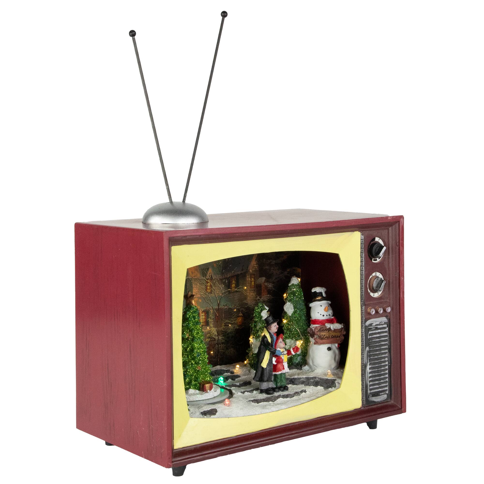 Alt View 2. Northlight - LED Lighted Animated and Musical TV Scene Christmas Display - 9.25" - Multi.