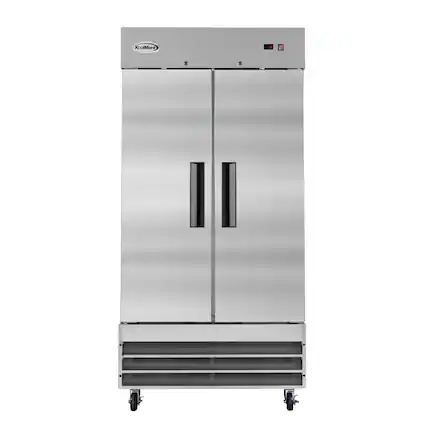 Front. Koolmore - 39 in. Commercial Stainless Steel 2-Door Reach-In Refrigerator, 30 cu. ft. RIR-2D-SS35C - Stainless-Steel.