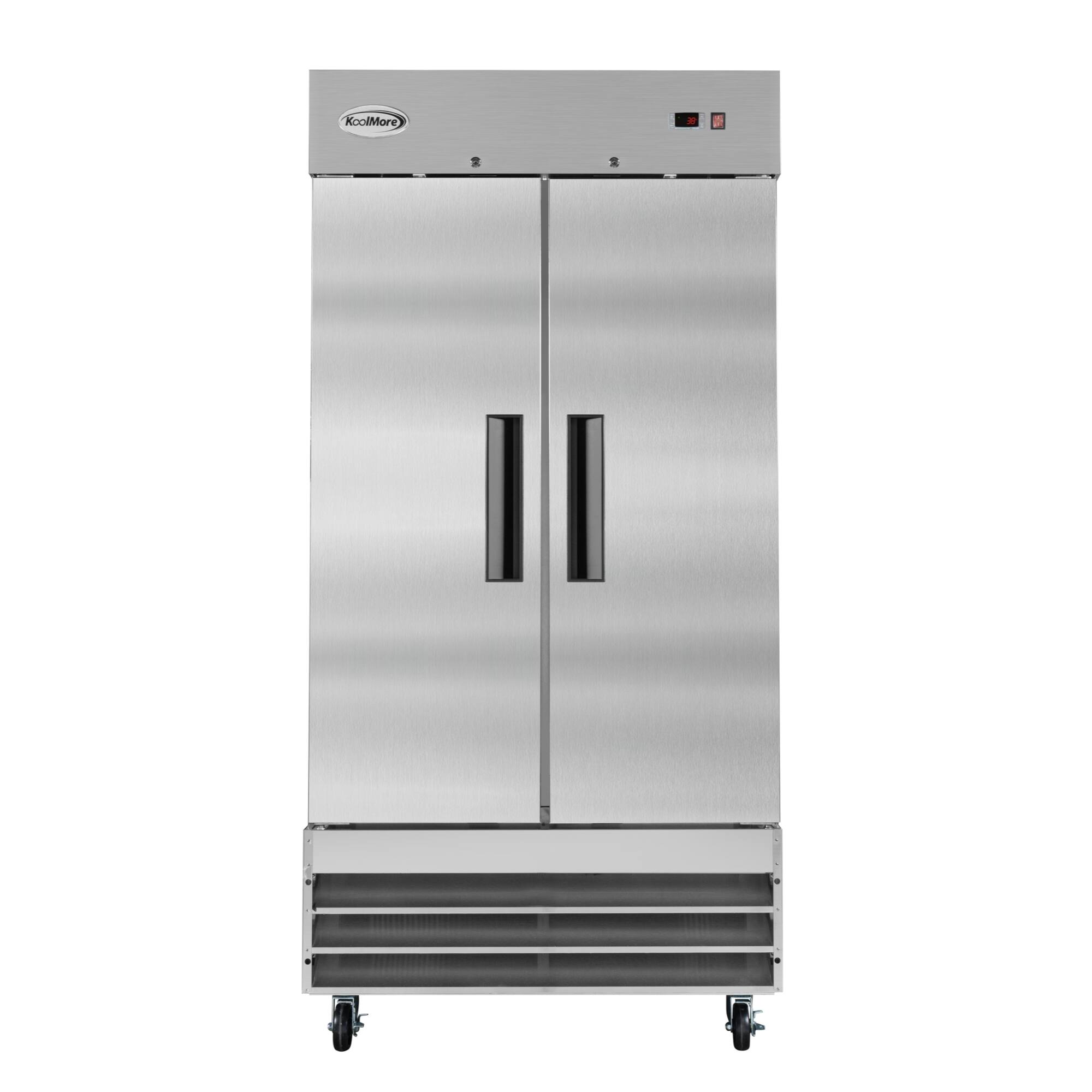 Koolmore - 39 in. Commercial 2-Door Reach-In Refrigerator, 30 cu. ft. RIR-2D-SS35C - Stainless Steel