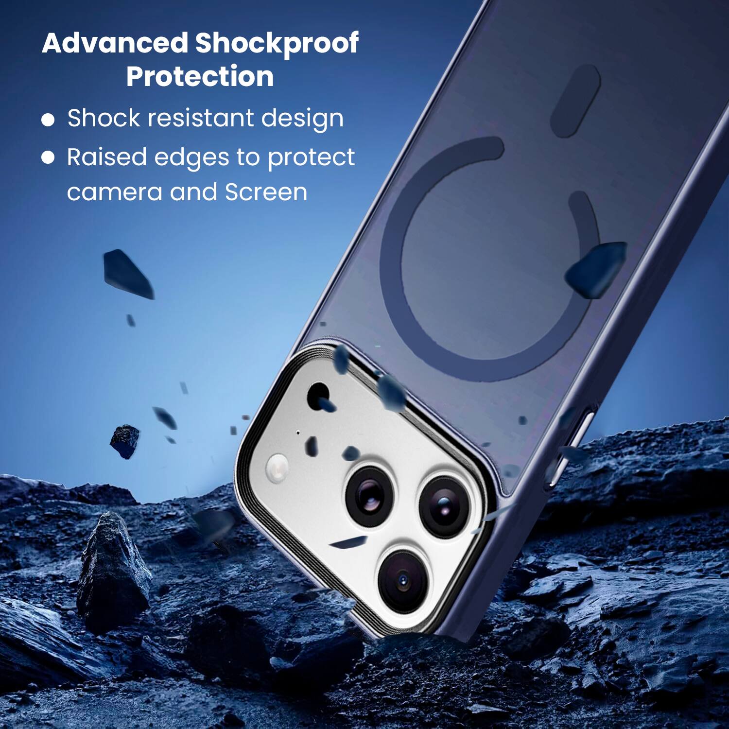 Advanced Shockproof Protection

- Shock resistant design
- Raised edges to protect camera and screen