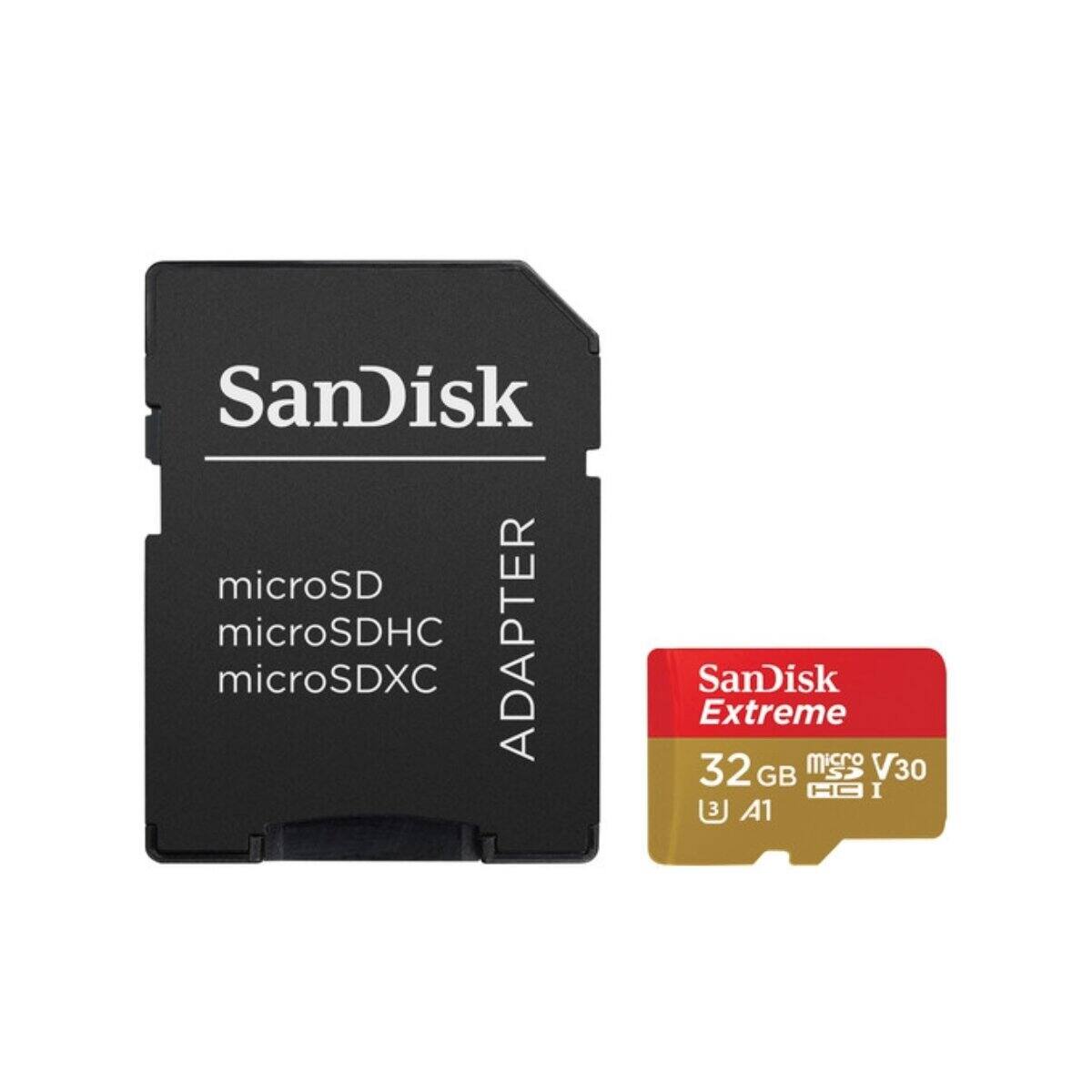 SANDISK - 32GB Extreme UHS-I microSDHC Memory Card with SD Adapter