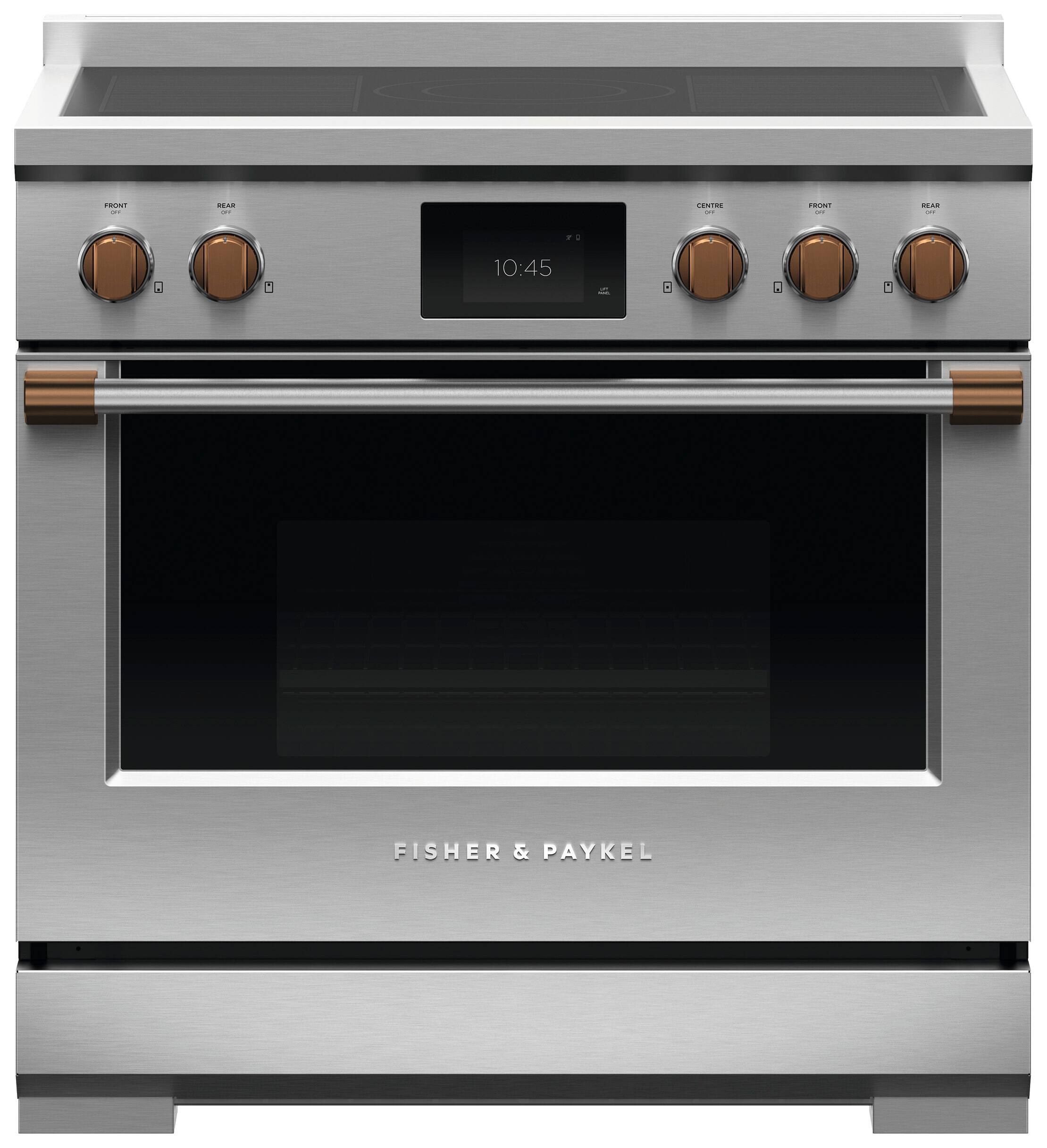 Fisher & Paykel oven with a time of 10:45 displayed on the screen.