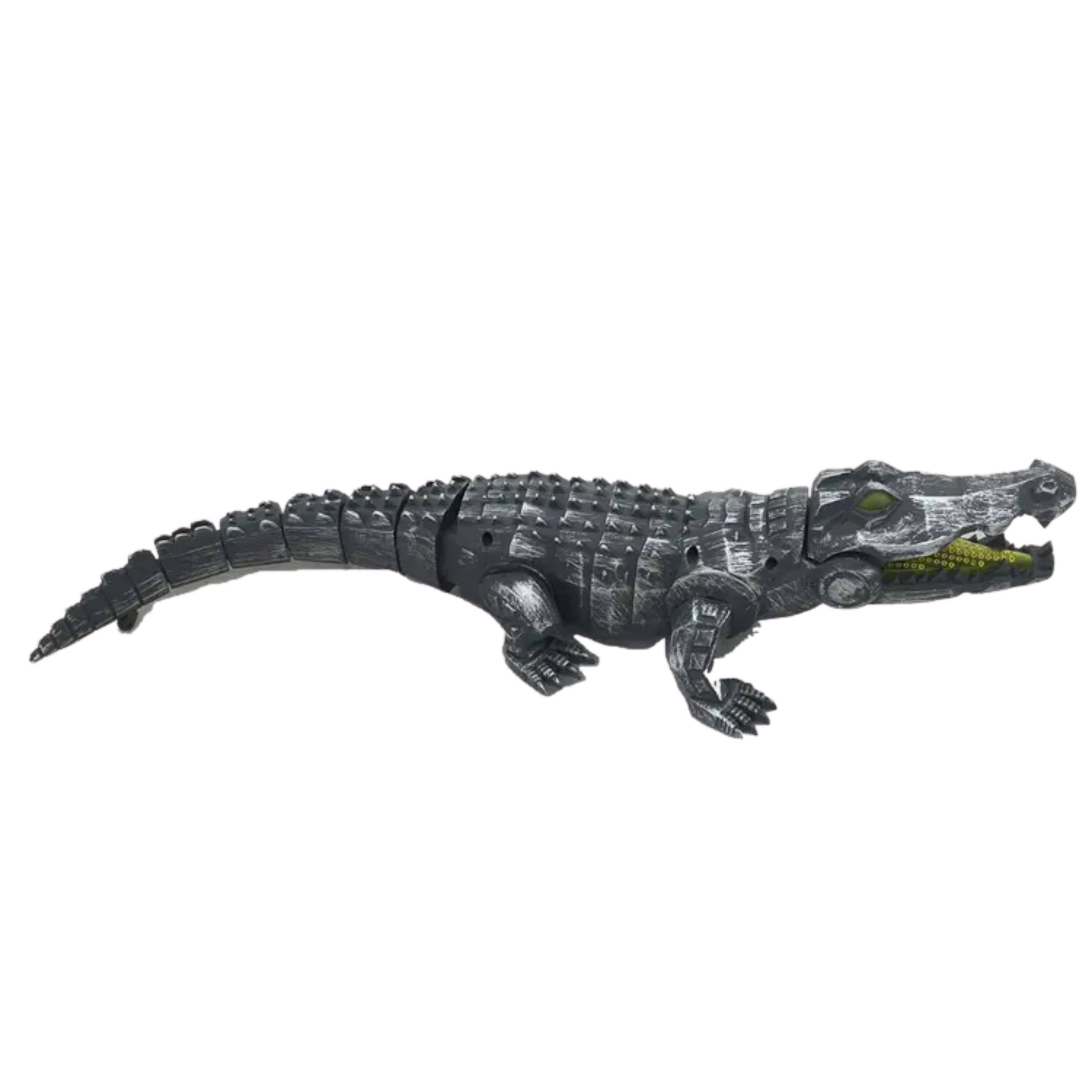 Angle. Kitcheniva - Silver Crocodile Walking Toy For Kids - Silver.